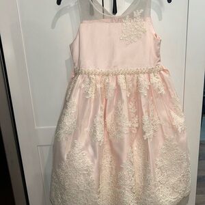 Elegant Pink Lace Kids Dress